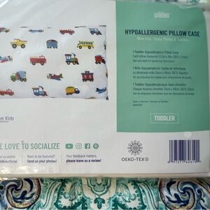 Wildkin Hypoallergenic Pillow Case - Colorful Trains, Planes & Trucks
